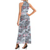 Halter Neck Buckle Belted Jumpsuit - Objet D'Art