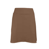 mocha solid print 2 Women's Golf Skirt with Pockets (Model D64) - Objet D'Art