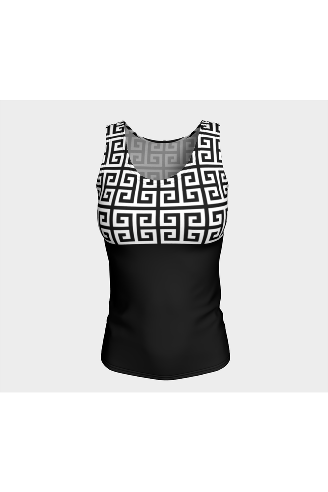 Greek Key Fitted Tank Top - Objet D'Art