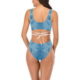 light blue 9k snakeskin copy Cross String Bikini Set (Model S29) - Objet D'Art
