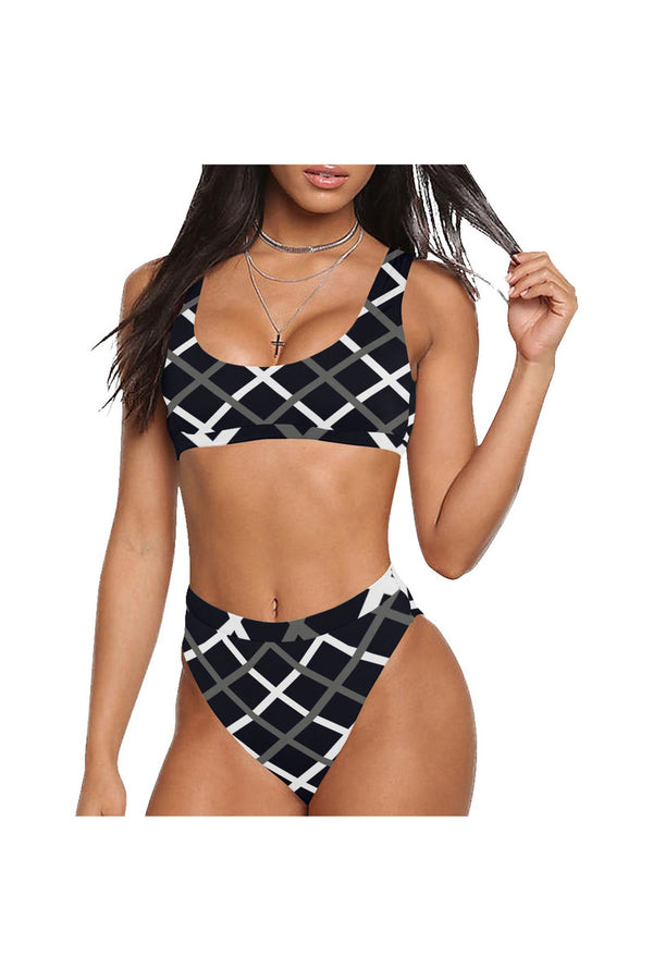 Cross Hatch Sport Top & High-Waist Bikini Swimsuit - Objet D'Art Online Retail Store