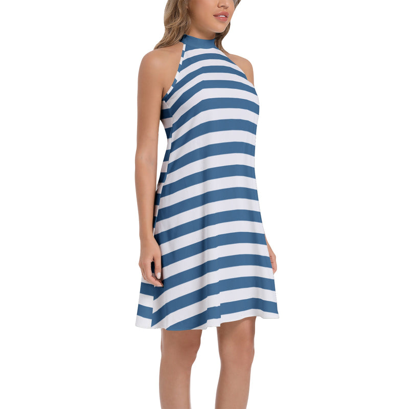 Tie Back Halter Neck Flared Dress - Objet D'Art