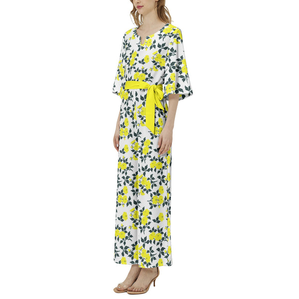 Dolman Sleeve Belted Wide Leg Jumpsuit - Objet D'Art