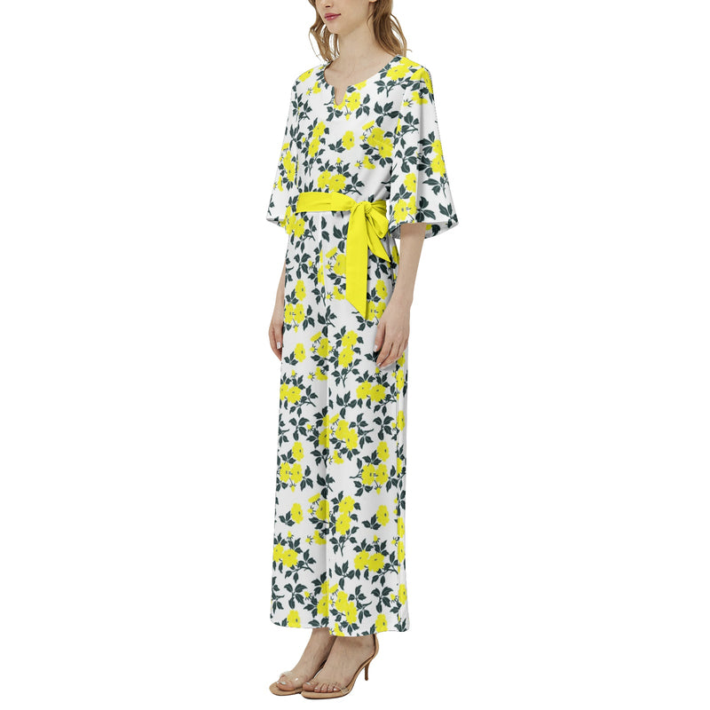 Dolman Sleeve Belted Wide Leg Jumpsuit - Objet D'Art