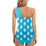 hexa sexy print 2 Women's One Shoulder Backless Swimsuit (Model S44) - Objet D'Art