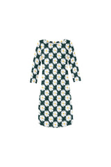 Daisy Print Rhea Loose Round Neck Dress - Objet D'Art
