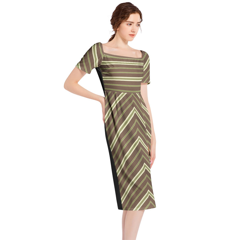 Split Thigh Midi Bodycon Dress - Objet D'Art