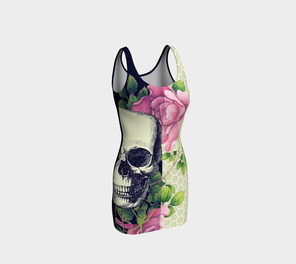 Floral Skull Bodycon Dress - Objet D'Art