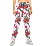 lav rasp print 2 Women's Quick Dry Cargo Sweatpants (Model L65) - Objet D'Art