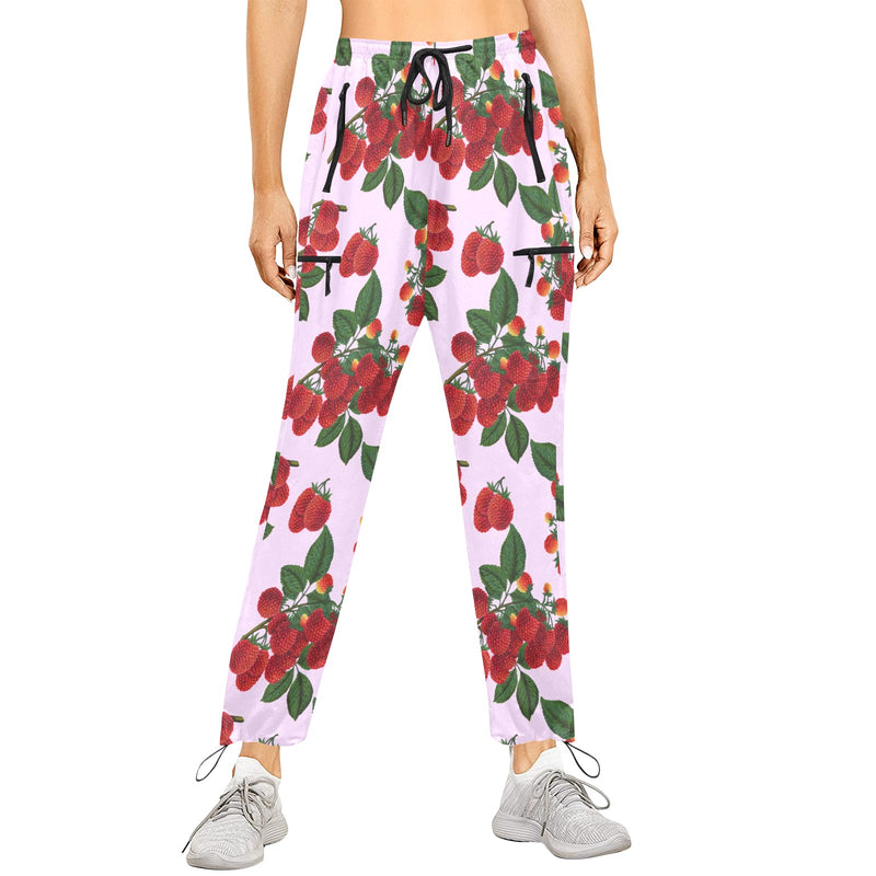 lav rasp print 2 Women's Quick Dry Cargo Sweatpants (Model L65) - Objet D'Art