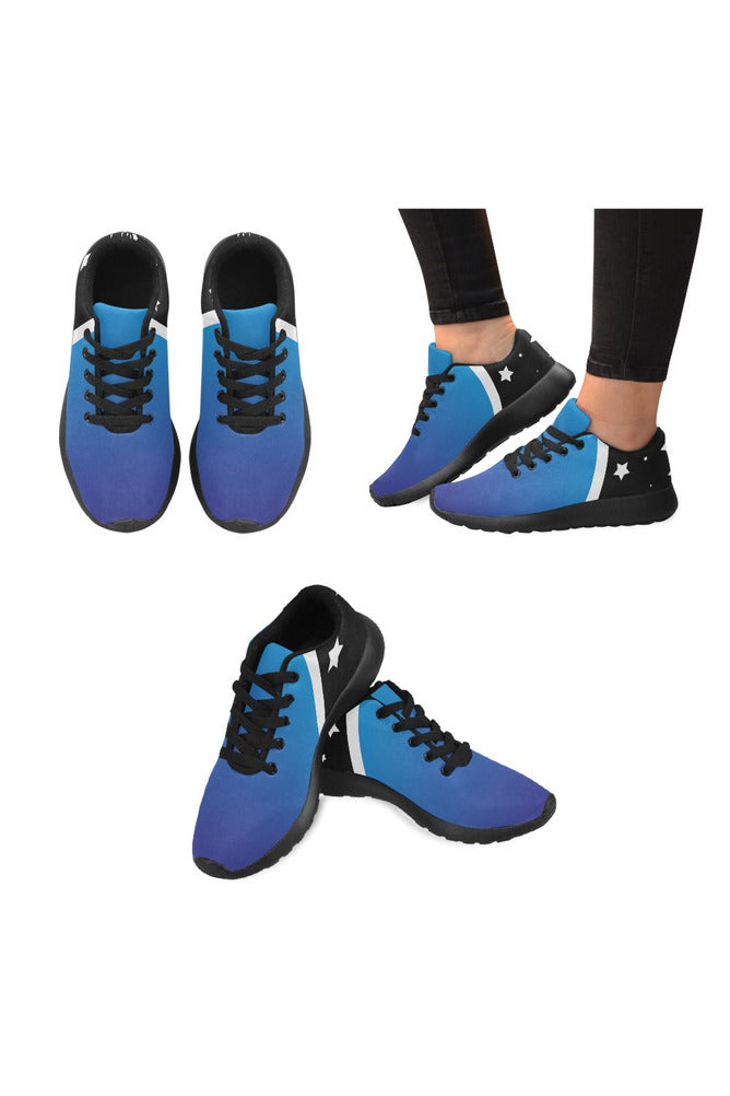 Blue Gradient & Stars Women’s Running Shoes (Model 020) - Objet D'Art