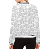 skull gray print All Over Print Bomber Jacket for Women (Model H21) - Objet D'Art