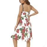 Raspberry Parfait Sleeveless Square Neck Flare Hem Midi Dress - Objet D'Art