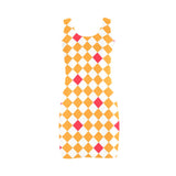 flaming diamond and sparks print Medea Vest Dress (Model D06) - Objet D'Art