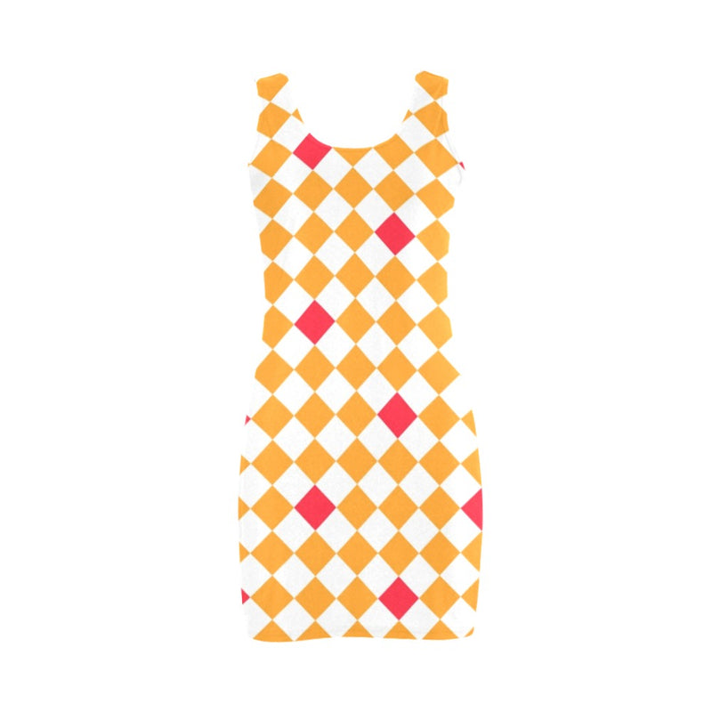 flaming diamond and sparks print Medea Vest Dress (Model D06) - Objet D'Art