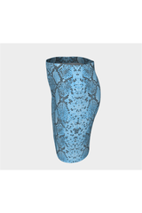 Blue Snakeskin Fitted Skirt - Objet D'Art Online Retail Store