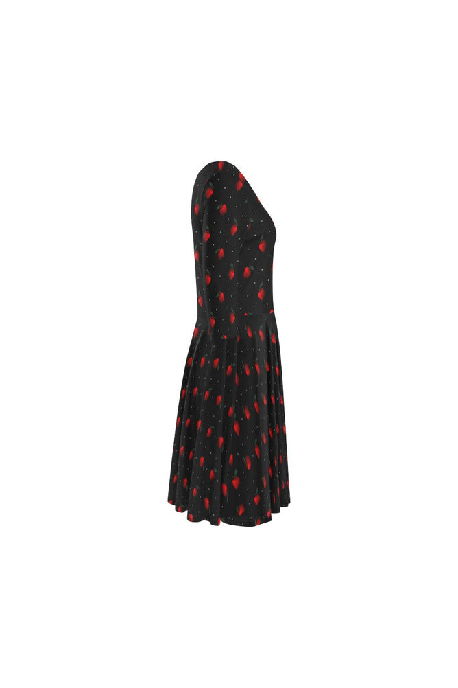 Apples Elbow Sleeve Ice Skater Dress - Objet D'Art