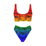 rainbow dollars Sport Top & High-Waisted Bikini Swimsuit - Objet D'Art
