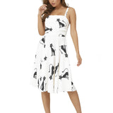 Sleeveless Square Neck Flare Hem Midi Dress - Objet D'Art