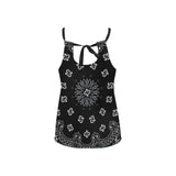 black bandana Loose Fit Halter Neck Top (Model T68) - Objet D'Art
