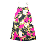 chained up 2 Drawstring Neck Sleeveless Dress (Model D68) - Objet D'Art
