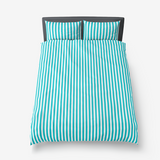 Robin's egg Striped Microfiber Duvet Cover - Objet D'Art