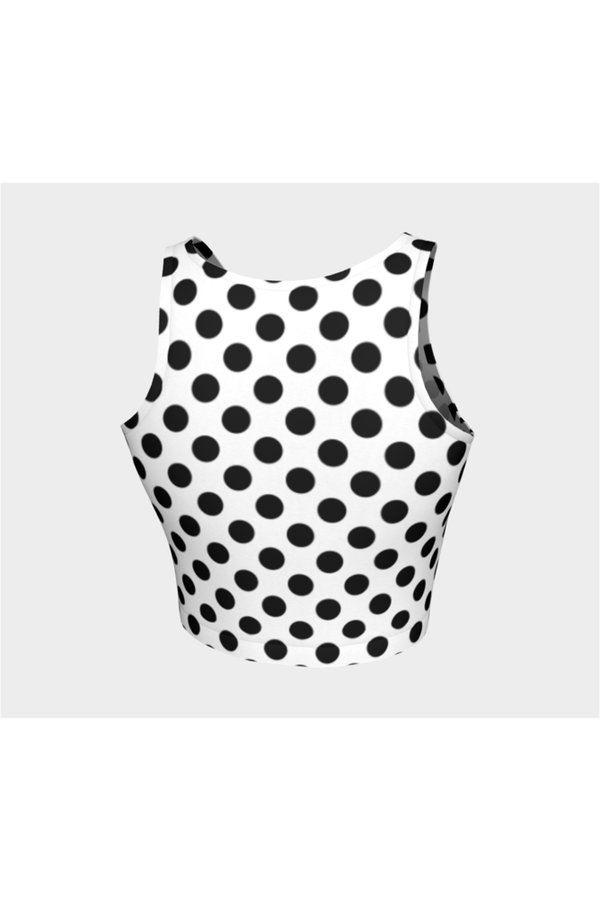 White & Black Polkadot Athletic Top - Objet D'Art