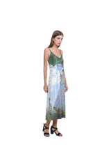 Claude Monet V-Neck Open Fork Long Dress(Model D18) - Objet D'Art