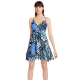 Spaghetti Strap Sleeveless Falred Hem Short Dress - Objet D'Art