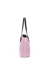 Pink Star Print Leather Tote Bag/Small - Objet D'Art