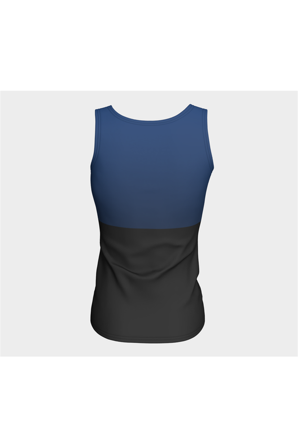 Two-Tone Blue Fitted Tank Top - Objet D'Art