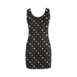 earthtone polka dot print 4A Medea Vest Dress (Model D06) - Objet D'Art