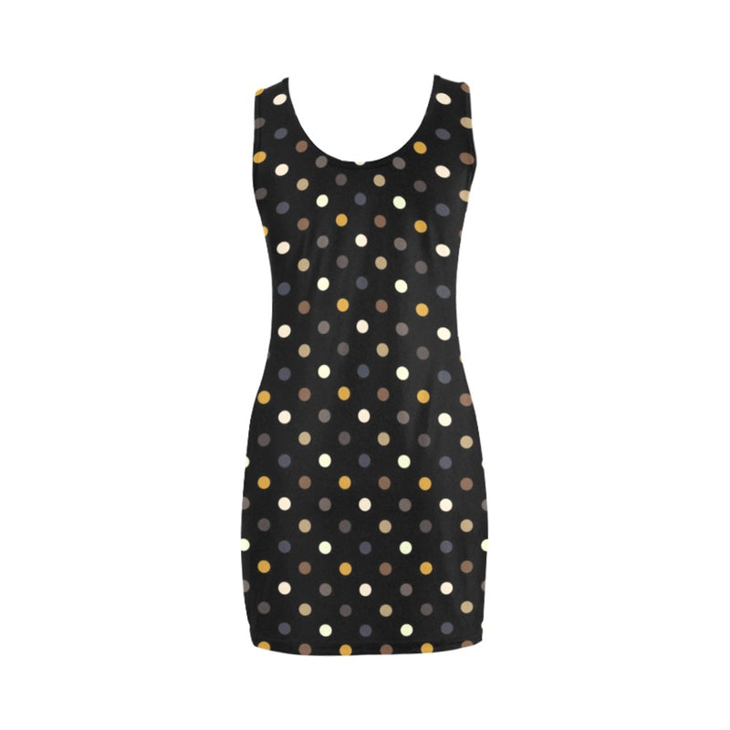earthtone polka dot print 4A Medea Vest Dress (Model D06) - Objet D'Art