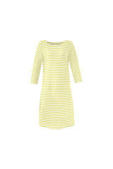 yellow striped sleeve Rhea Loose Round Neck Dress(Model D22) - Objet D'Art