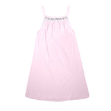 pink solid 2 Drawstring Neck Sleeveless Dress (Model D68) - Objet D'Art