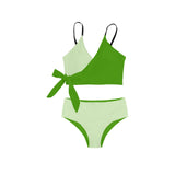 avocado spread solid print Knot Side Bikini Swimsuit (Model S37) - Objet D'Art