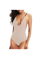 Beige Polka Dot Sexy Lacing Backless One-Piece Swimsuit - Objet D'Art Online Retail Store