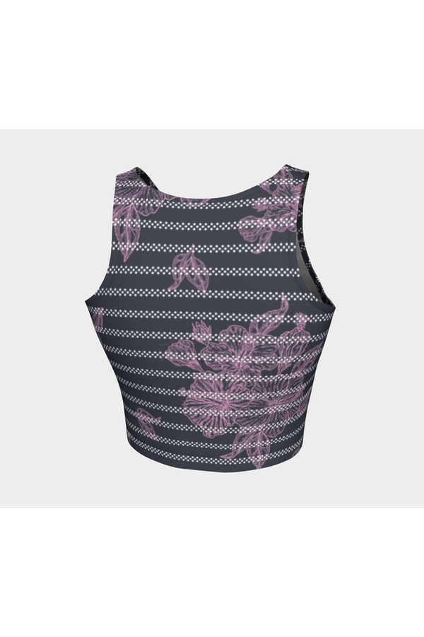 Pink & Gray Striped Crop Top - Objet D'Art