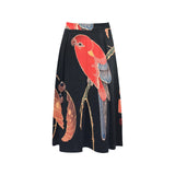 Parrot Play Mnemosyne Women's Crepe Skirt (Model D16) - Objet D'Art