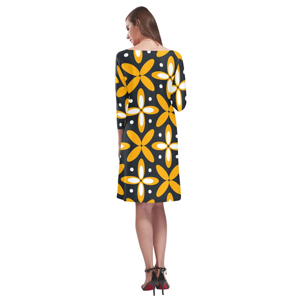 pet pat print Rhea Loose Round Neck Dress(Model D22) - Objet D'Art