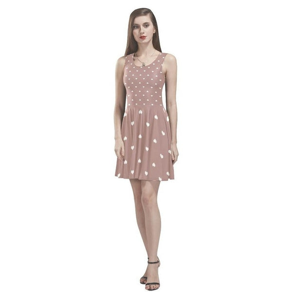 White Hearts Thea Sleeveless Skater Dress - Objet D'Art Online Retail Store