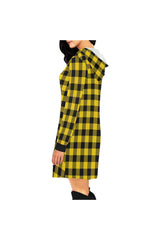 Yel Chek buffalo plaid H27 - HOOD All Over Print Hoodie Mini Dress (Model H27) - Objet D'Art