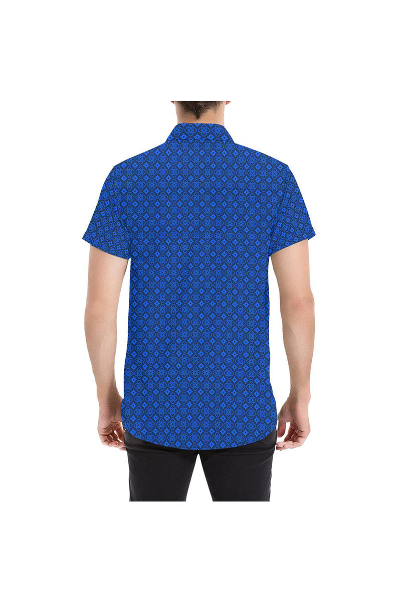 Blue Labyrinth Short Sleeve Shirt - Objet D'Art