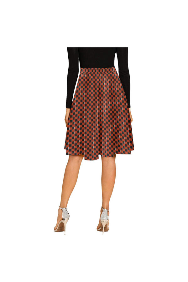 Grid Print Melete Pleated Midi Skirt - Objet D'Art