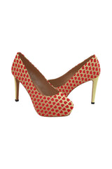 gold moo heel Women's High Heels (Model 044) - Objet D'Art