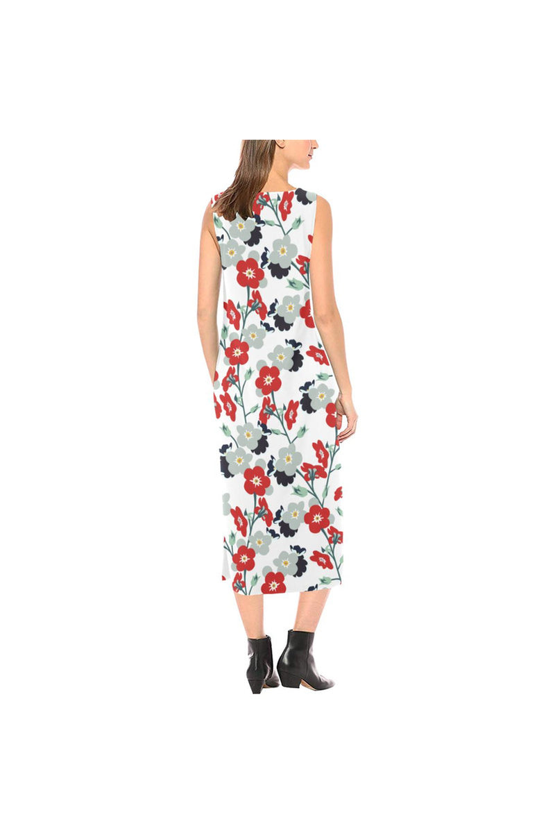 Floral Phaedra Sleeveless Open Fork Long Dress - Objet D'Art