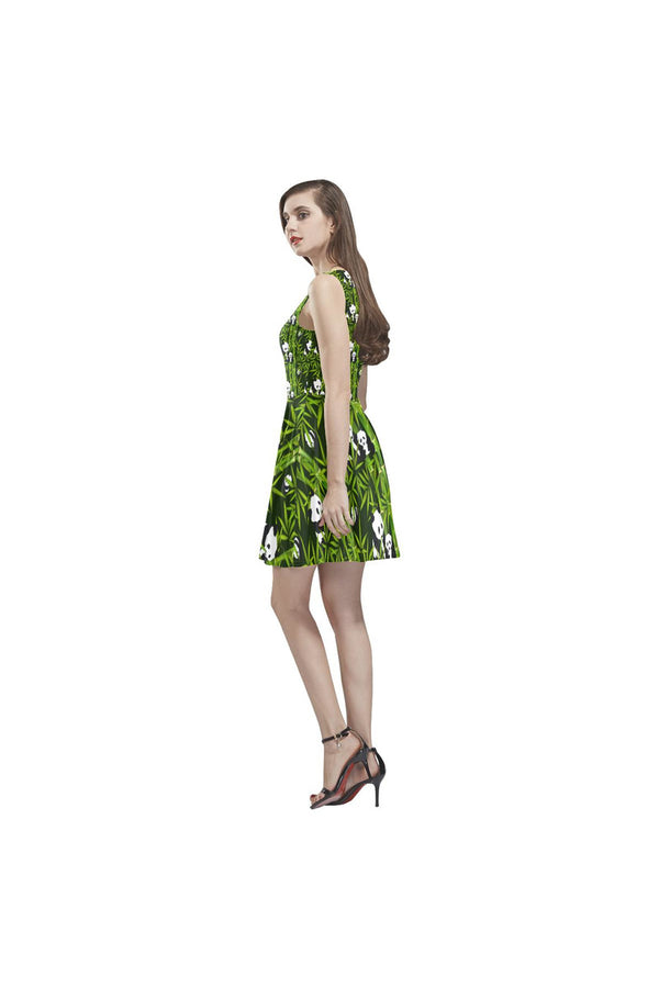 Hidden Pandas Sprouting Bamboo Thea Sleeveless Skater Dress - Objet D'Art Online Retail Store