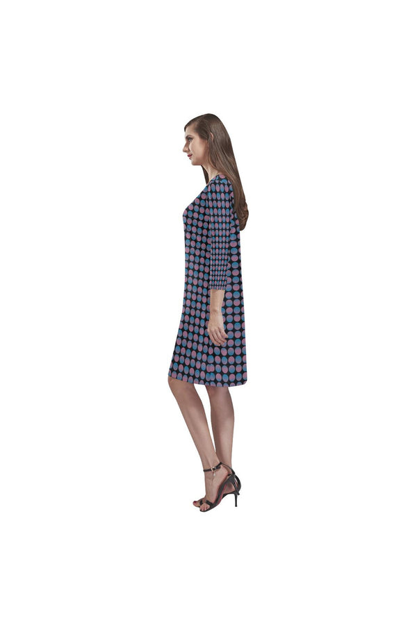 faded polka dots Rhea Loose Round Neck Dress(Model D22) - Objet D'Art