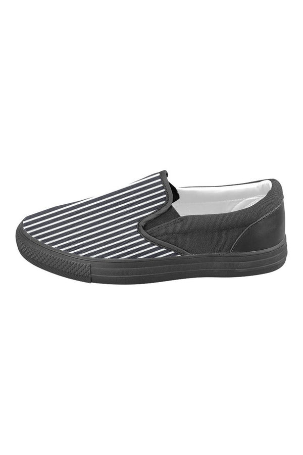Stripes Men's Slip-on Canvas Shoes (Model 019) - Objet D'Art
