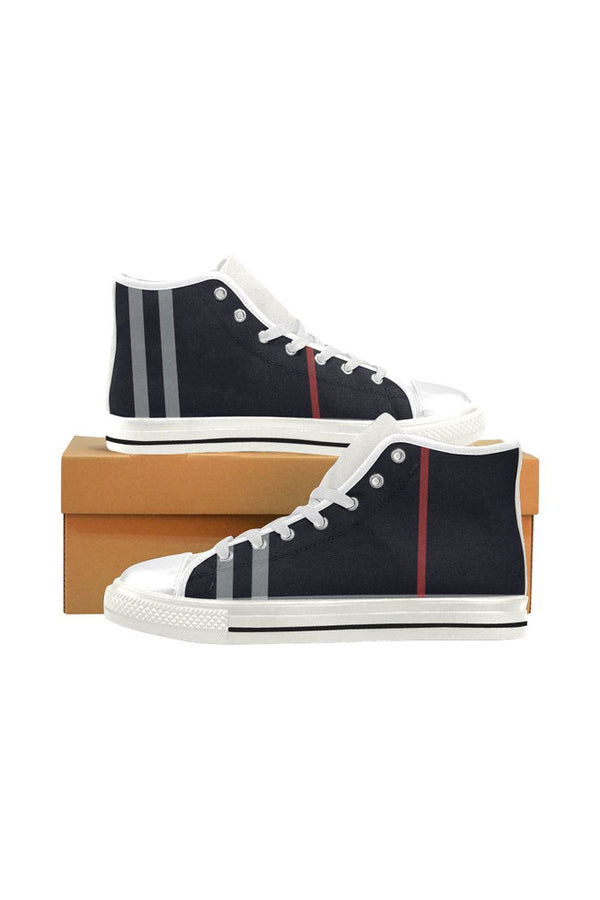 Bold Stripes Men’s Classic High Top Canvas Shoes (Model 017) - Objet D'Art